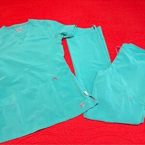 Smitten Teal Scrub Set